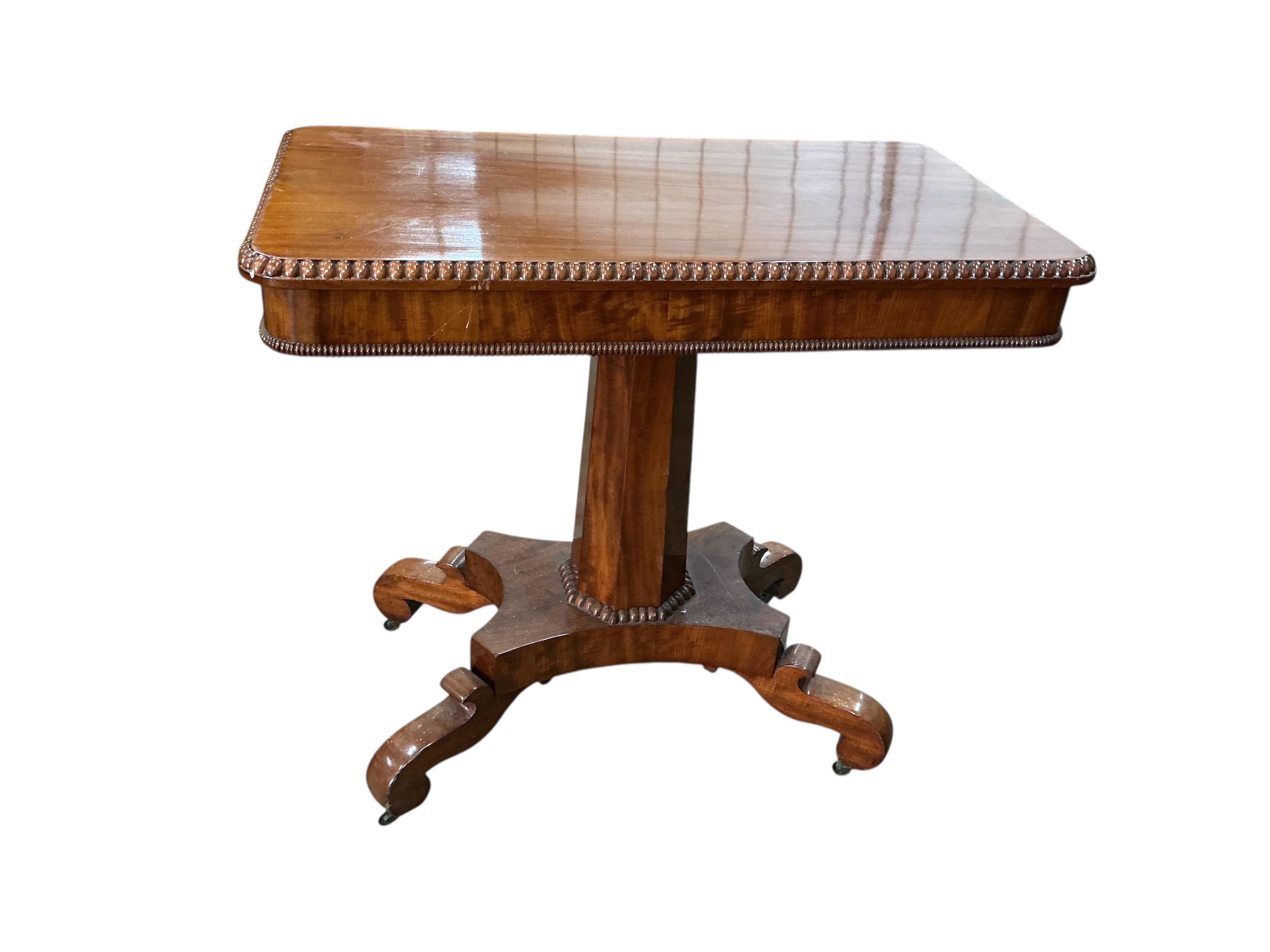 An early Victorian rectangular mahogany centre table, width 80cm, depth 46cm, height 73cm